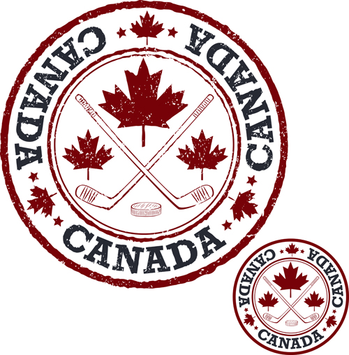 Vintage canada hockey stamp vector material 02 vintage stamp material hockey Canada   