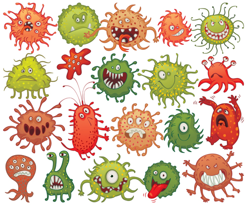 Funny bacteria cartoon styles vector 05 funny cartoon bacteria   