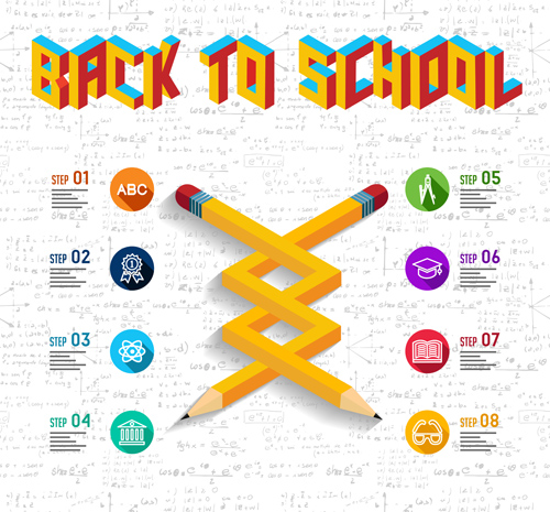 Back to school pencil creative template vector 07 template school pencil creative back   