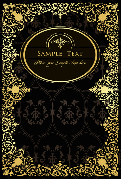 Gold lace frame vector set 03 lace gold frame   