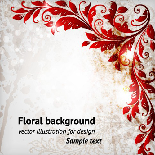 Delicate Floral pattern background element vector set 02 pattern floral pattern floral element delicate   