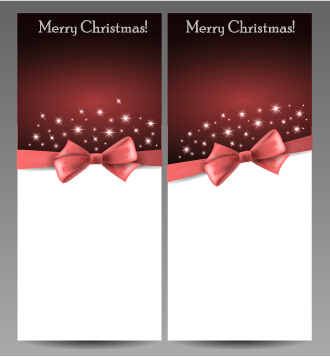Gorgeous 2015 Christmas cards with bow vector set 03 gorgeous christmas cards bow 2015   