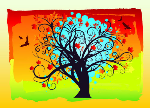 Art autumn tree creative background vector 10 tree creative autumn   