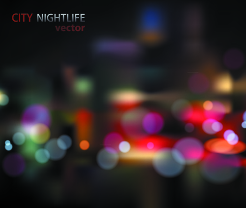 Blurred city night vector background 04 Vector Background night city blurred background   