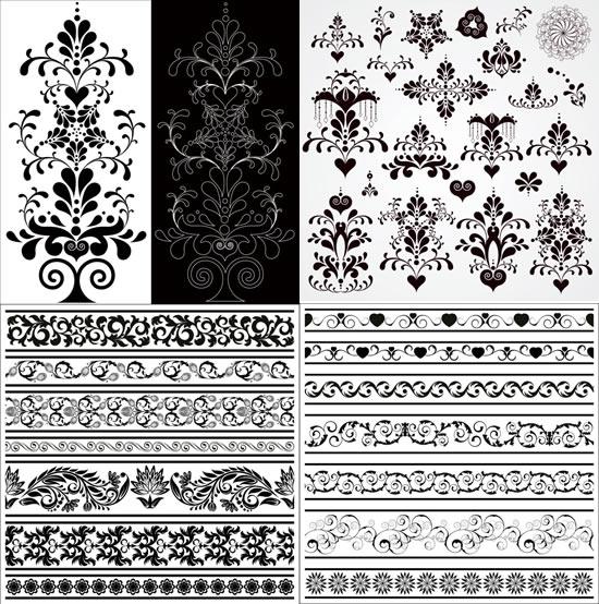 Floral continuous Border vector 91525 pattern lace continuous   