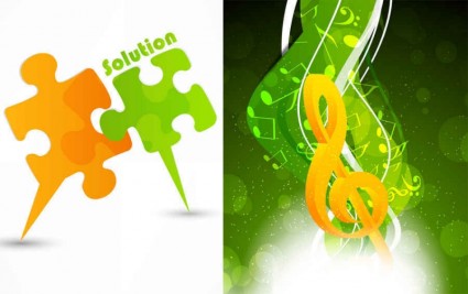 Puzzle with music background art vector puzzle music creative background   