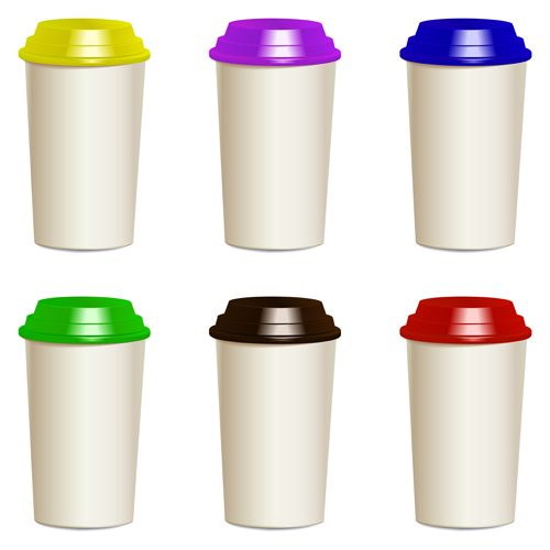 Take away paper cups vector set 02 TAKE Paper cups paper away   