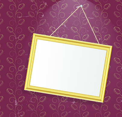 Set of Empty frame Hanging on the wall vector graphic 05 wall hanging frame empty   