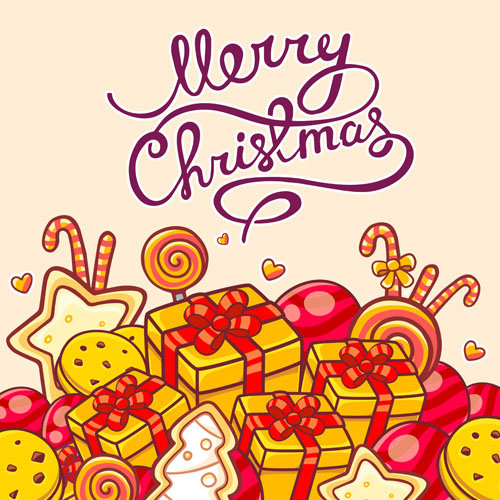 Cartoon styles christmas elements deisng vector 08 styles elements design christmas cartoon   