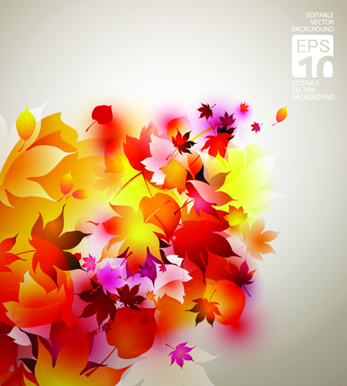 Set of Abstract Autumn Leave design elements vector 03 leave elements element autumn abstract   