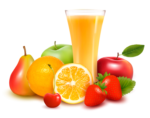 Cup drink with fruits vector fruits drink cup   