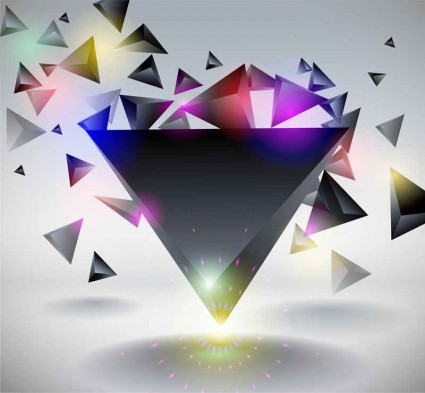 3D triangle abstract vector background dynamic   