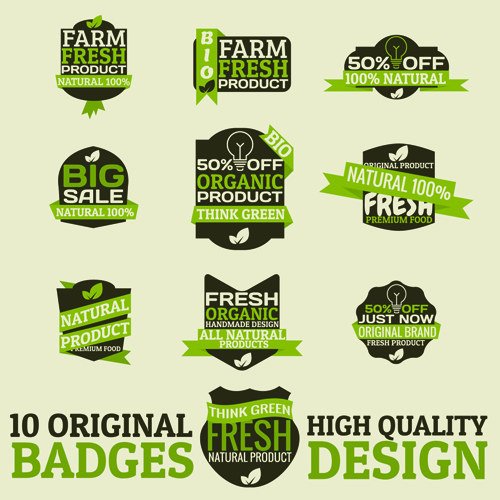 Original design badges with labels vector 05 original labels badges   