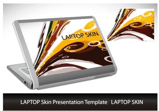 Abstract Laptop sticker vector material 02 sticker laptop abstract   