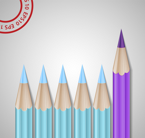 Different Colored pencil vector set 03 pencil different colorful colored   