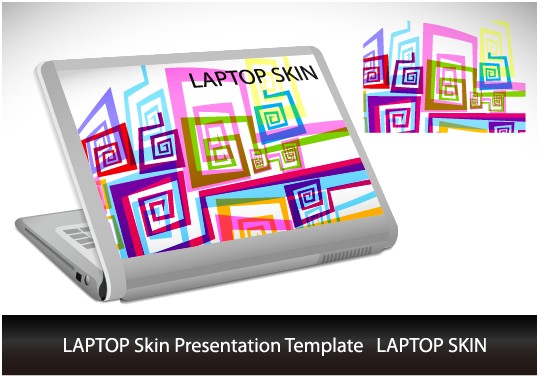 Abstract Laptop sticker vector material 01 sticker laptop abstract   