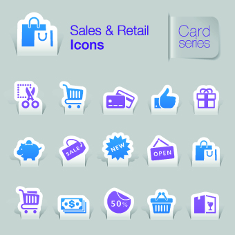 Sales and Retail icons vector sales sale retail icons icon   