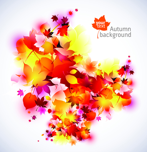 Set of Abstract Autumn Leave design elements vector 01 leave elements element autumn abstract   