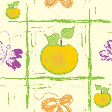 Hand drawn fruit with butterfly seamless pattern vector 02 seamless pattern handpainted hand drawn fruit butterfly background   