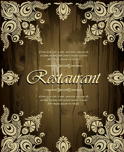 Restaurant floral frame menu cover vector restaurant menu floral frame floral cover   