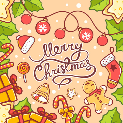 Cartoon styles christmas elements deisng vector 05 styles elements design christmas cartoon   