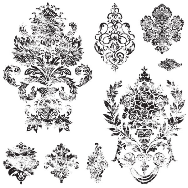 Black and white Decorative pattern free vector 03 white pattern decorative pattern black   