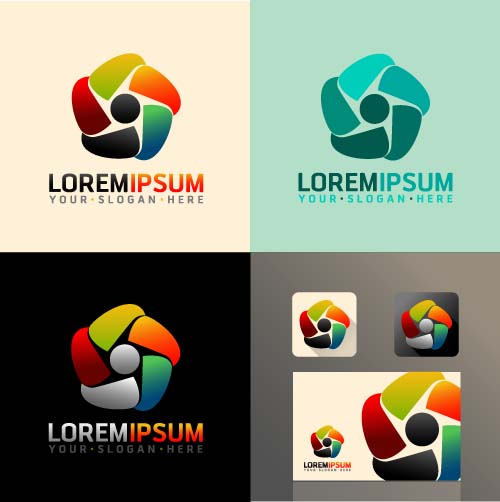 Creative company logos with business vectors 06 logos creative company business   