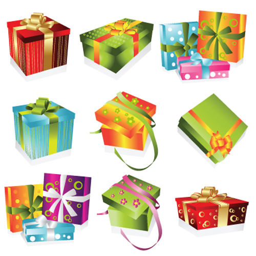 Vivid Colored Gifts Box vector graphics 05 vivid gift colored box   