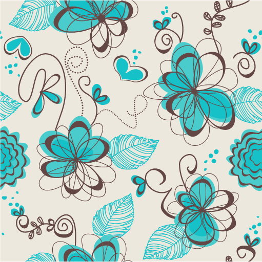 Hand drawn flowers vector seamless pattern seamless pattern hand drawn flowers   