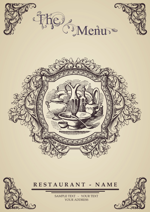 Elegant restaurant wine menu vector graphics 06 wine restaurant menu elegant   