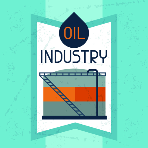 Oil industry elements with grunge background 01 oil industry elements background   