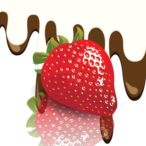 Chocolate with strawberry shiny vector 02 strawberry shiny chocolate   