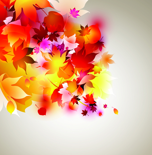 Set of Abstract Autumn Leave design elements vector 04 leave elements element autumn abstract   