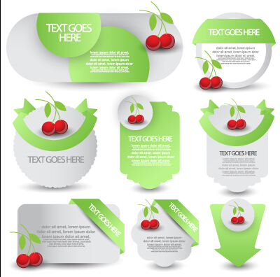 Green web labels and fruit vector labels label green fruit   