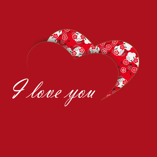 I love You heart card vector 03 love i love you heart card   