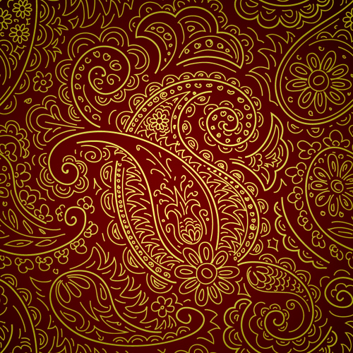 Set of Brown Paisley patterns vector material 02 patterns pattern paisley material brown   