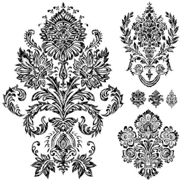 Black and white Decorative pattern free vector 02 white pattern decorative pattern black   