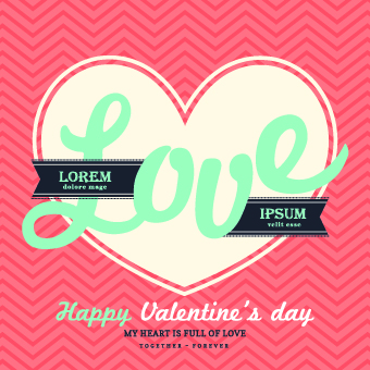 Happy Valentines Day Background Vintage Style Vector 02 Vintage Style vintage valentines Valentine happy   