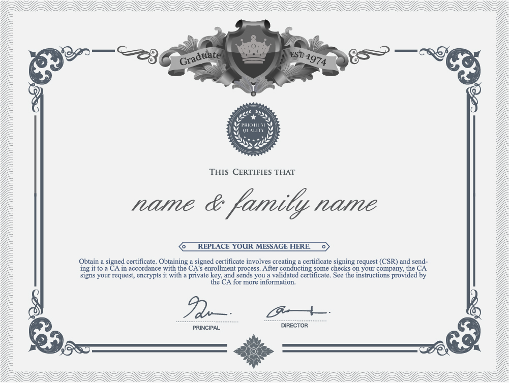 Gray style certificate and diploma template vector 05 template gray diploma certificate   