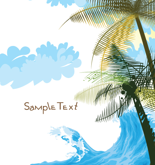 Summer beach elements vector backgrounds art 03 summer elements element beach   