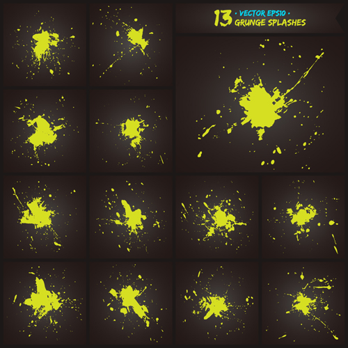 Vector grunge blots design material 05 material grunge blots   