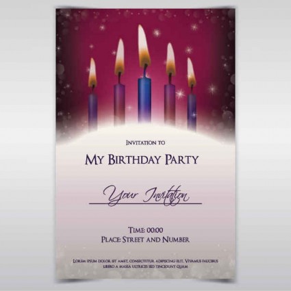 Exquisite birthday invitations card vector invitations birthday background   
