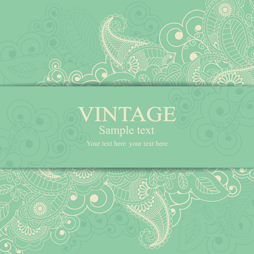 Gray vintage style floral invitations cards vector 04 Vintage Style vintage style invitation floral   