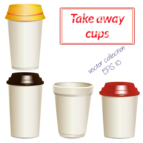 Take away paper cups vector set 03 TAKE Paper cups away   
