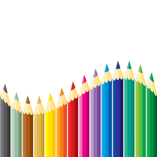 Different Colored pencil vector set 05 pencil different colorful colored   