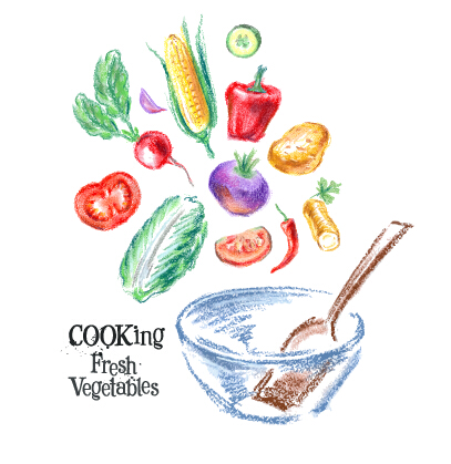 Hand drawn fresh vegetables colored vector 05 vegetables hand drawn fresh colored   