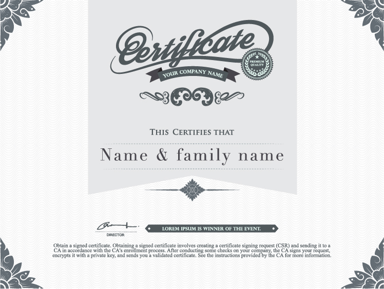 Gray style certificate and diploma template vector 04 template gray diploma certificate   