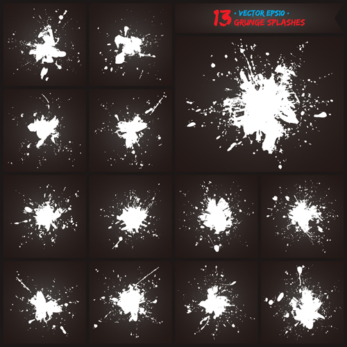 Vector grunge blots design material 04 material grunge design material blots   