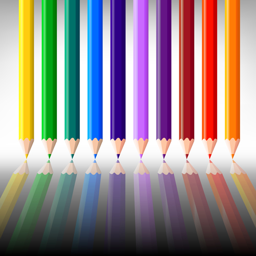 Different Colored pencil vector set 04 pencil different colorful colored   