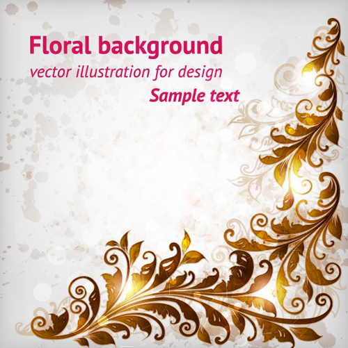 Delicate Floral pattern background element vector set 04 pattern floral pattern floral element delicate   